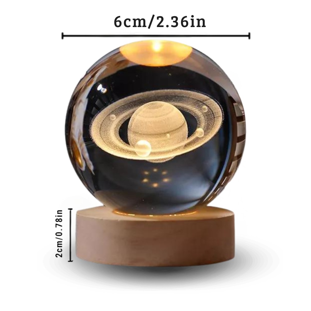 Miniatura 2 de Lampara Esfera De Cristal 3D saturno